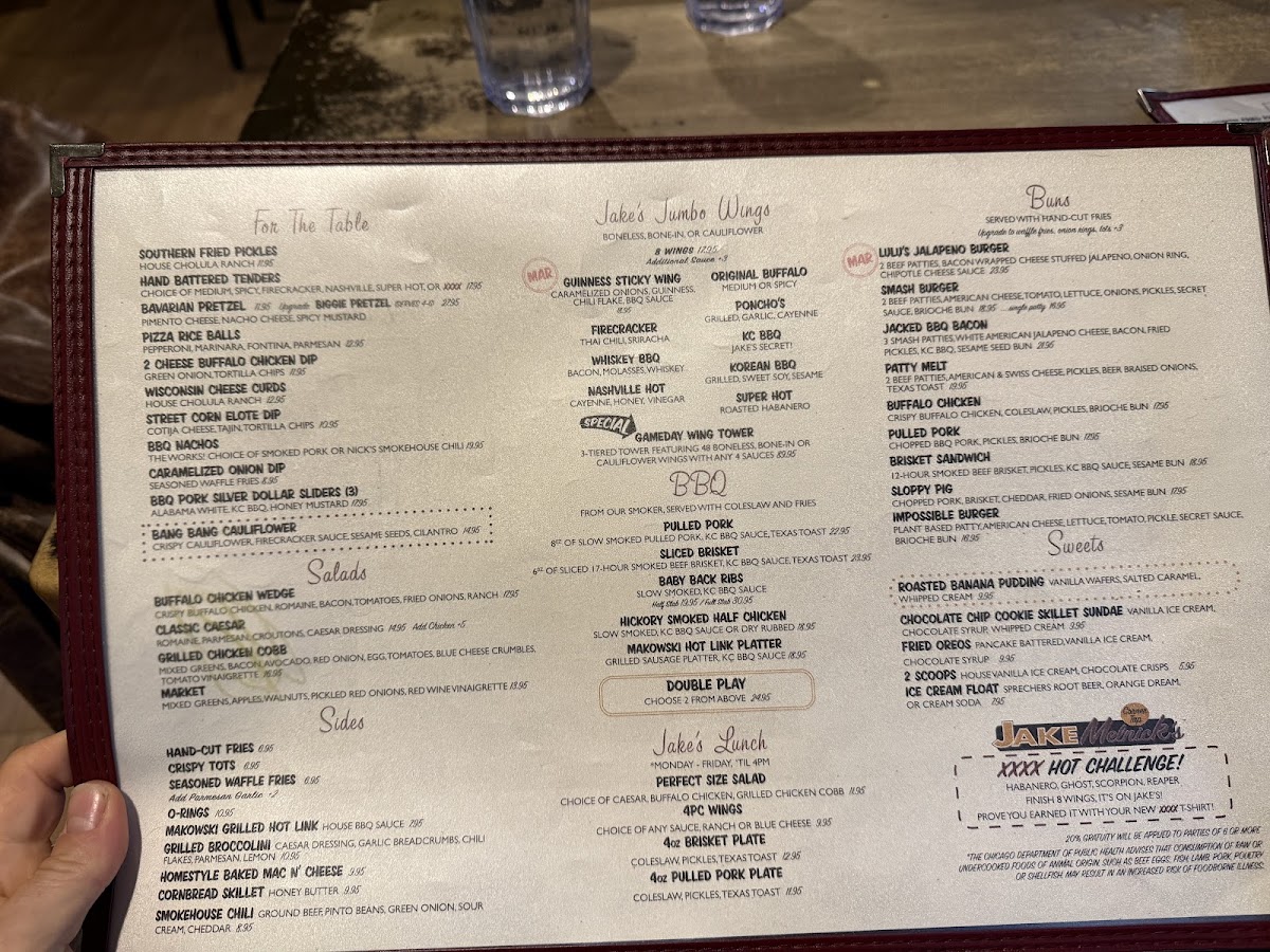 Jake Melnick's Corner Tap Menu - Image 1